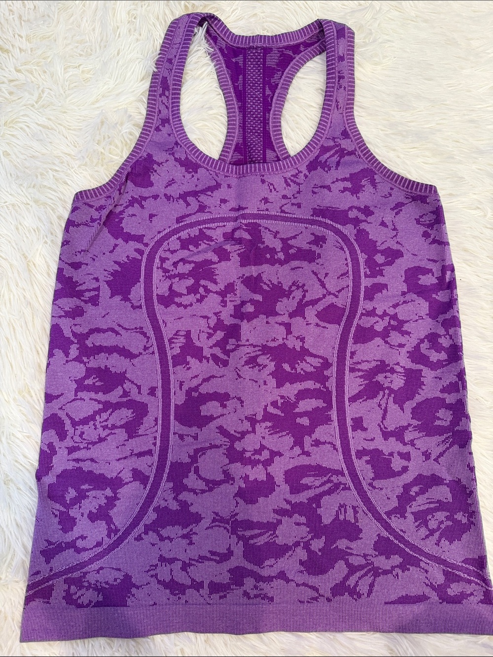 lululemon athletica Purple Floral-Camo Racerback Tank